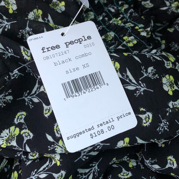 Free People Boho Rose Valley Off Shoulder Top XS-med - Picture 14 of 16